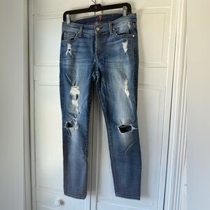 7 For All Mankind Ripped Blue Skinny Jeans